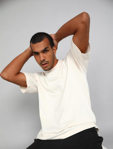 ADIDAS Solid Men Round Neck White T-Shirt