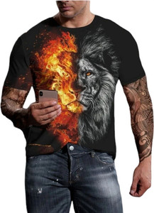 UD FABRIC Printed Men Round Neck Multicolor T-Shirt