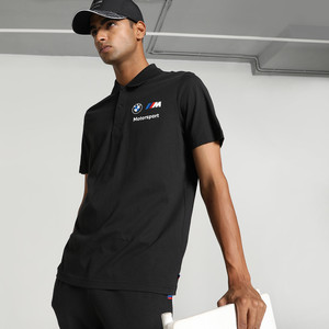 PUMA Solid Men Polo Neck Black T-Shirt