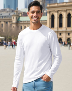 Men's Long Sleeve Graphic T-Shirt - UPF 40+ Sun Protection, Dive Flag Design, Regular Fit (White, X-Large) - View #7