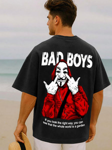 Manico Printed, Typography Men Round Neck Black T-Shirt