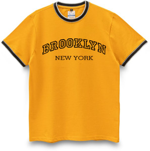 zinpand Printed Men Round Neck Yellow T-Shirt