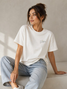 BPR Typography Women Round Neck White T-Shirt