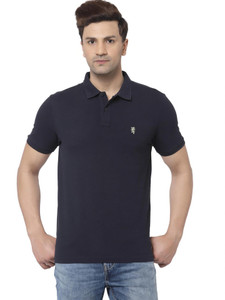 RED TAPE Solid Men Polo Neck Dark Blue T-Shirt