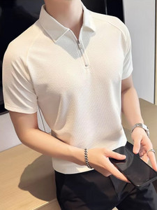 Madfrog Solid Men Polo Neck White T-Shirt