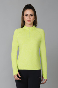VAN HEUSEN Solid Women Round Neck Green T-Shirt