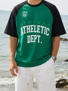 Leotude Printed Men Round Neck Green T-Shirt