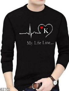 ALIVE Printed Men Round Neck Black T-Shirt