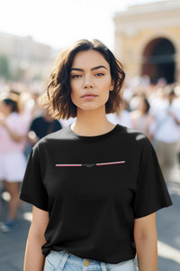 Calm Down Graphic Print Women Round Neck Black T-Shirt