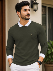VeBNoR Men Polo Neck Green T-Shirt - Image 6