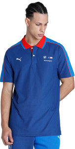 PUMA Solid Men Peter Pan Collar Blue T-Shirt