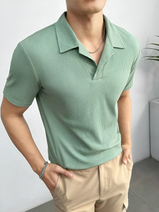 Madfrog Solid Men Polo Neck Green T-Shirt