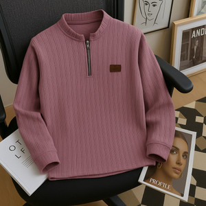 QUINTON Men Zip Neck Pink T-Shirt - Image 4