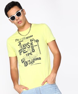 Pepe Jeans Typography Men Round Neck Green T-Shirt