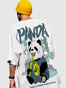Crazybee - CB Graphic Print Men Round Neck White T-Shirt
