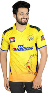 teky Printed, Typography Men Polo Neck Multicolor T-Shirt