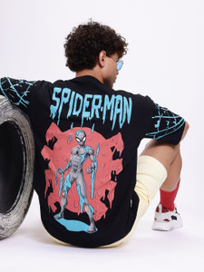 Kook N Keech Marvel Printed Men Round Neck Black T-Shirt