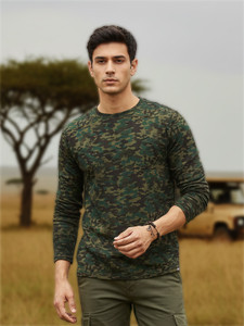 Urbano Fashion Military Camouflage Men Round Neck Green T-Shirt
