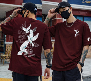 Garwin Graphic Print Men Round Neck Maroon T-Shirt