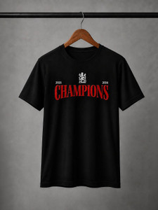 HERE&NOW Typography Men Round Neck Black T-Shirt