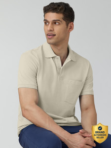XYXX Solid Men Polo Neck White T-Shirt