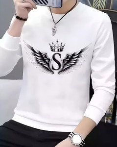 baquax Printed Men Round Neck White T-Shirt