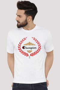 Tee Gallery Typography Men Round Neck White T-Shirt