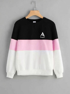 Kroptee Colorblock Men Round Neck Pink T-Shirt