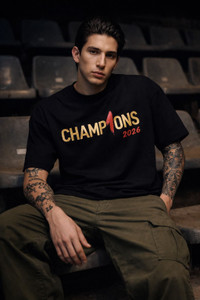 Woops studio! Printed Men Crew Neck Black T-Shirt
