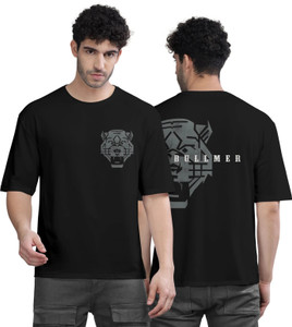 Bullmer Graphic Print Men Round Neck Black T-Shirt
