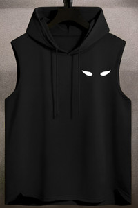 FTX Printed Men Hooded Neck Black T-Shirt