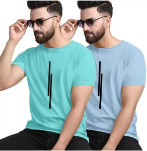 REVIZO Solid Men Round Neck Multicolor T-Shirt