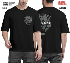 NYNEAABHA Printed, Typography Men Round Neck Black T-Shirt
