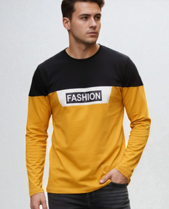 Boldrift Printed Men Round Neck Yellow T-Shirt