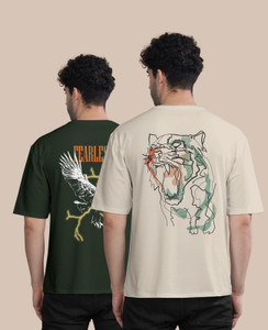 Bullmer Printed Men Round Neck Multicolor T-Shirt