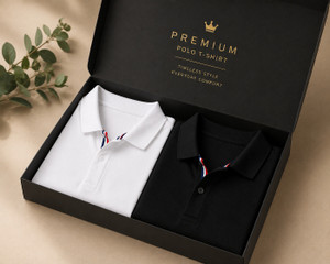 Men's Black Polo Neck T-Shirt Pack of 2 - Image 5