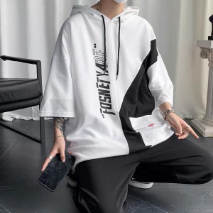 Eddicted Printed Men Hooded Neck White T-Shirt