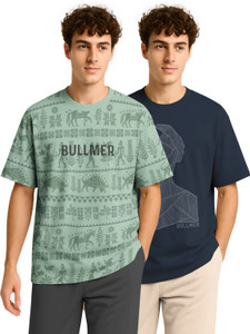 Bullmer Graphic Print Men Round Neck Multicolor T-Shirt