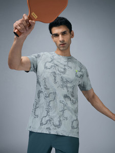 TECHNOSPORT Tie & Dye Men Round Neck Grey T-Shirt