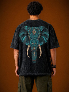 HADAR Printed Men Round Neck Black T-Shirt