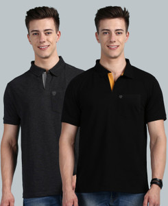 LUX cozi Solid Men Polo Neck Multicolor T-Shirt