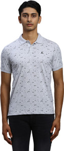 PARX Printed Men Polo Neck Grey T-Shirt