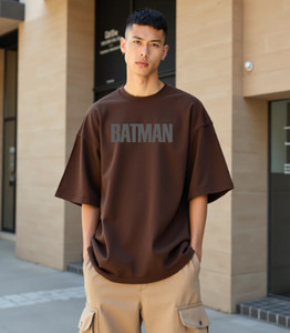 WEARSOUL Printed Men Round Neck Brown T-Shirt