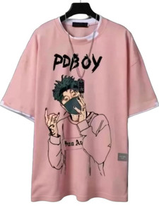 KASPY Printed Men Round Neck Pink T-Shirt