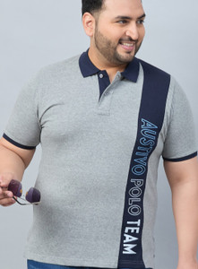 Austivo Solid Men Polo Neck Multicolor T-Shirt