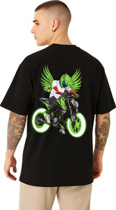 NRT Graphic Print Men Round Neck Black T-Shirt