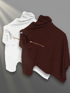 COMBRAIDED Self Design Men Polo Neck Multicolor T-Shirt