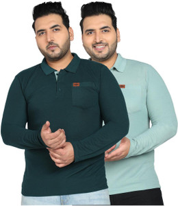 METRONAUT PLUS Solid Men Polo Neck Multicolor T-Shirt