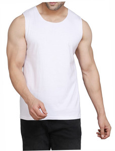 WOOSTRO Solid Men Round Neck White T-Shirt