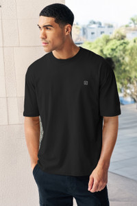 Urbano Fashion Solid Men Round Neck Black T-Shirt